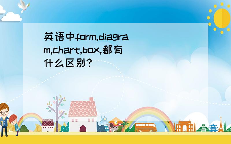 英语中form,diagram,chart,box,都有什么区别?