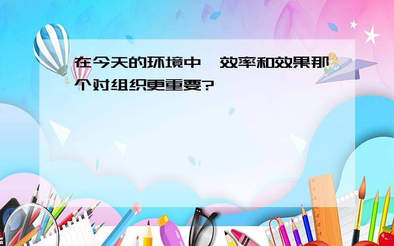 在今天的环境中,效率和效果那个对组织更重要?