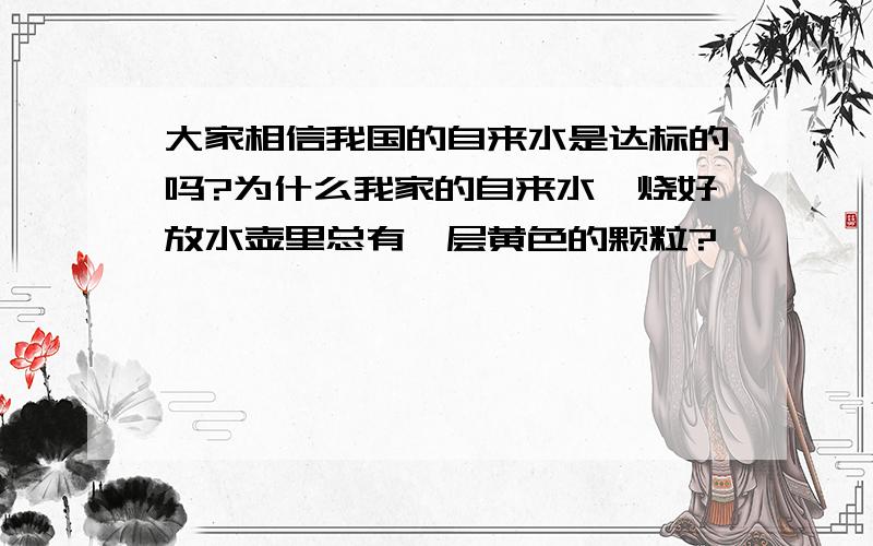 大家相信我国的自来水是达标的吗?为什么我家的自来水,烧好放水壶里总有一层黄色的颗粒?