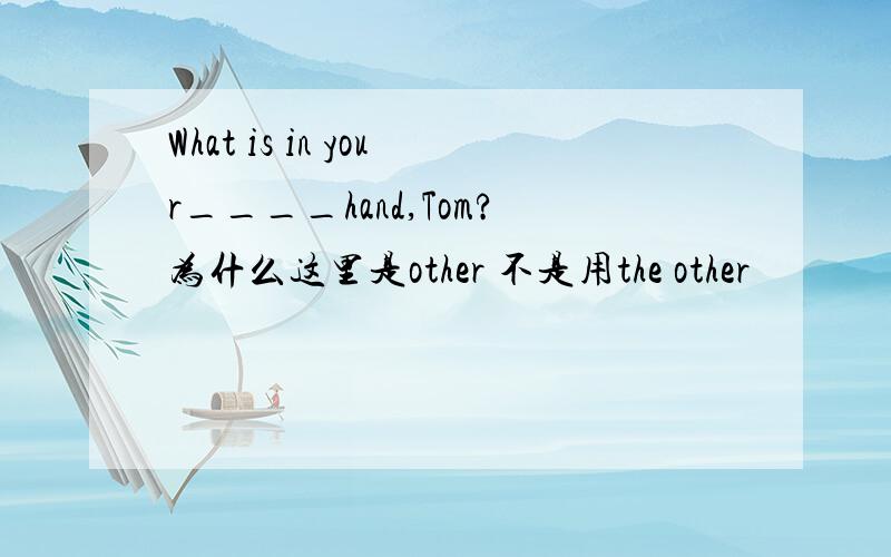 What is in your____hand,Tom?为什么这里是other 不是用the other