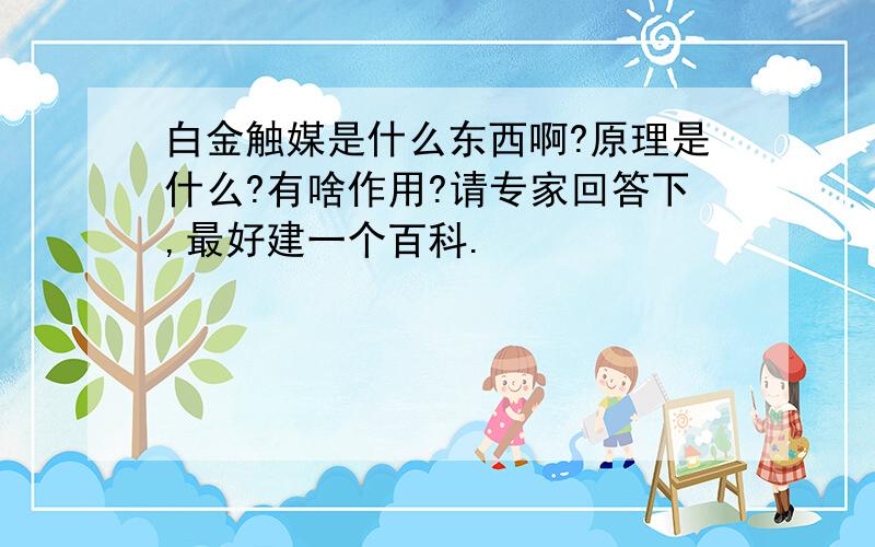 白金触媒是什么东西啊?原理是什么?有啥作用?请专家回答下,最好建一个百科.