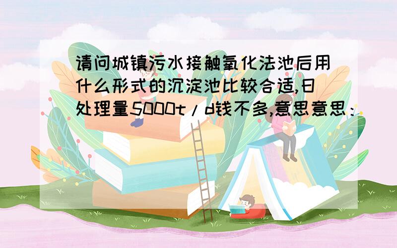 请问城镇污水接触氧化法池后用什么形式的沉淀池比较合适,日处理量5000t/d钱不多,意思意思：）