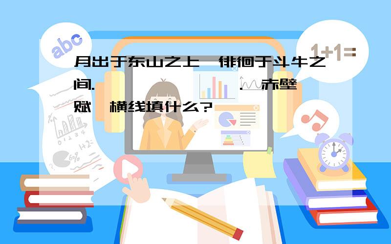 月出于东山之上,徘徊于斗牛之间.———,————.《赤壁赋》横线填什么?