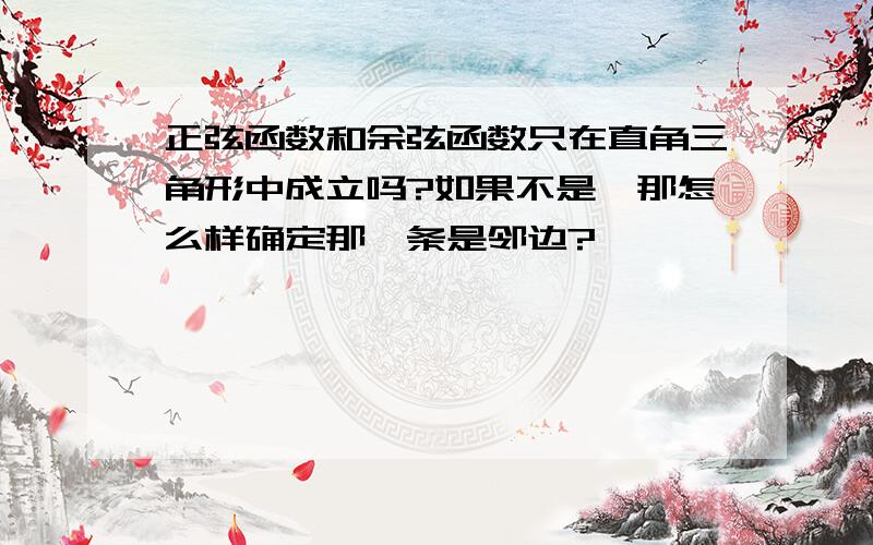 正弦函数和余弦函数只在直角三角形中成立吗?如果不是,那怎么样确定那一条是邻边?