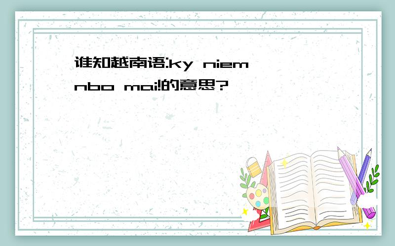 谁知越南语:ky niem nbo mai!的意思?