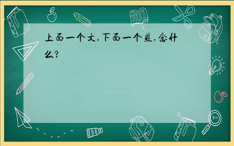 上面一个文,下面一个韭,念什么?