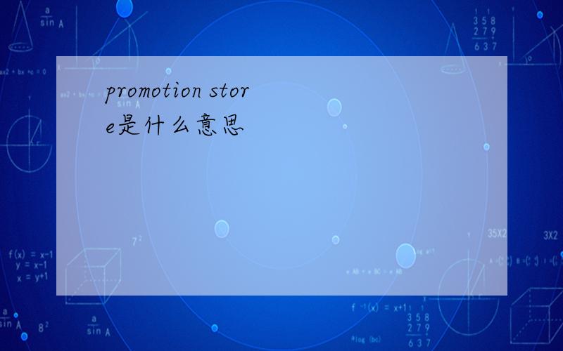 promotion store是什么意思