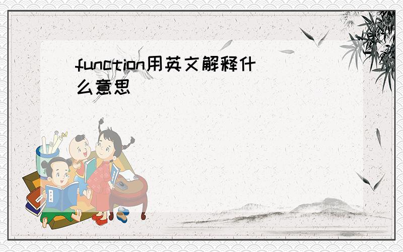 function用英文解释什么意思