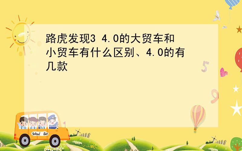 路虎发现3 4.0的大贸车和小贸车有什么区别、4.0的有几款