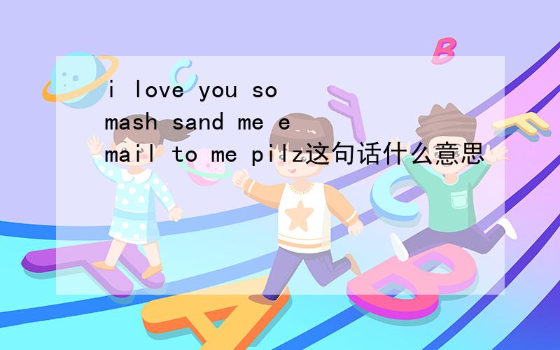 i love you so mash sand me email to me pilz这句话什么意思