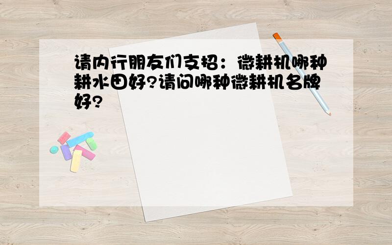 请内行朋友们支招：微耕机哪种耕水田好?请问哪种微耕机名牌好?