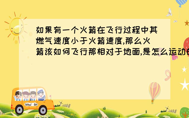 如果有一个火箭在飞行过程中其燃气速度小于火箭速度,那么火箭该如何飞行那相对于地面,是怎么运动的