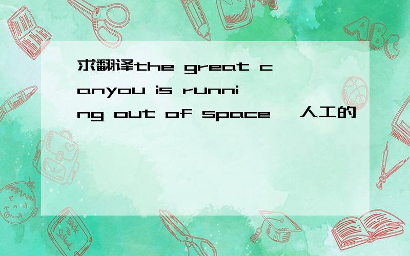 求翻译the great canyou is running out of space ,人工的,