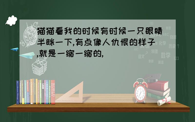 猫猫看我的时候有时候一只眼睛半眯一下,有点像人仇恨的样子,就是一缩一缩的,