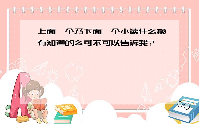 上面一个乃下面一个小读什么额有知道的么可不可以告诉我?