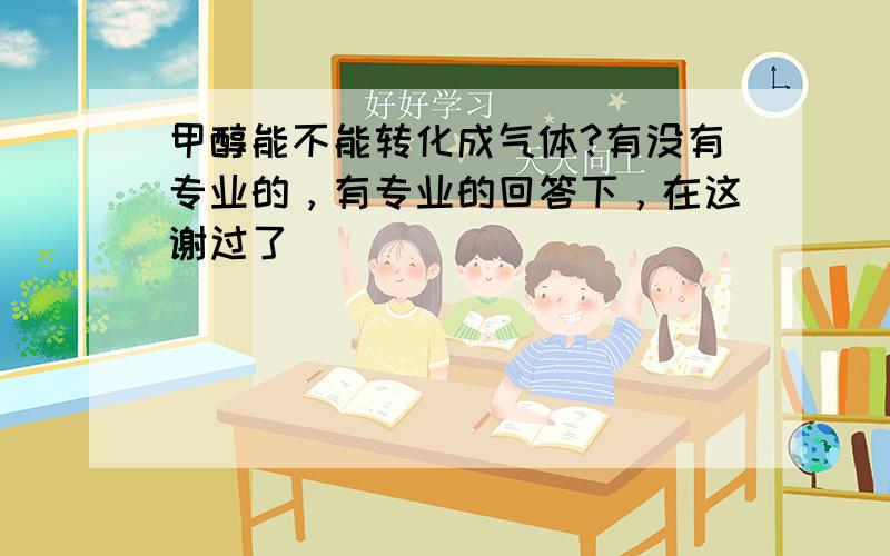 甲醇能不能转化成气体?有没有专业的，有专业的回答下，在这谢过了