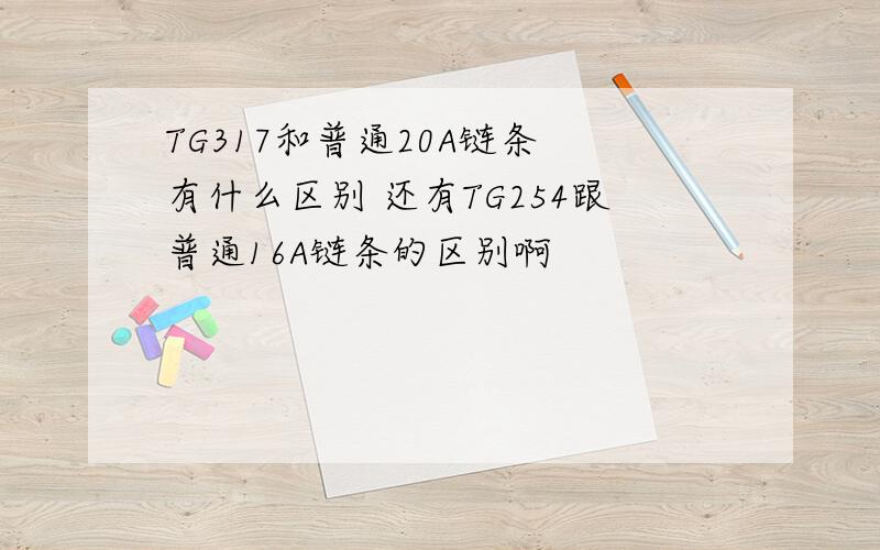 TG317和普通20A链条 有什么区别 还有TG254跟普通16A链条的区别啊