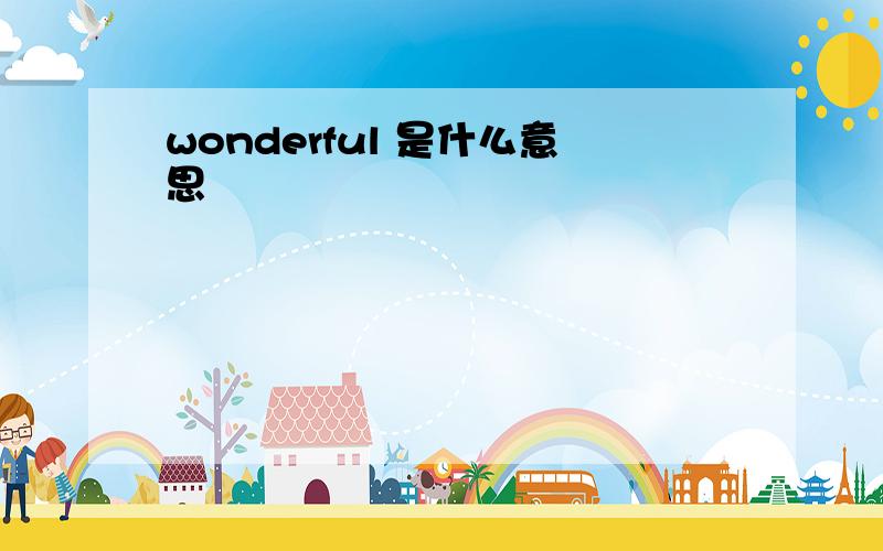 wonderful 是什么意思