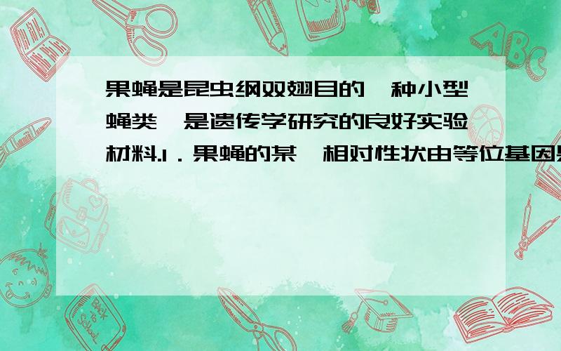 果蝇是昆虫纲双翅目的一种小型蝇类,是遗传学研究的良好实验材料.I．果蝇的某一相对性状由等位基因果蝇是昆虫纲双翅目的一种小型蝇类,是遗传学研究的良好实验材料.I．果蝇的某一相对