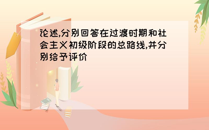 论述,分别回答在过渡时期和社会主义初级阶段的总路线,并分别给予评价