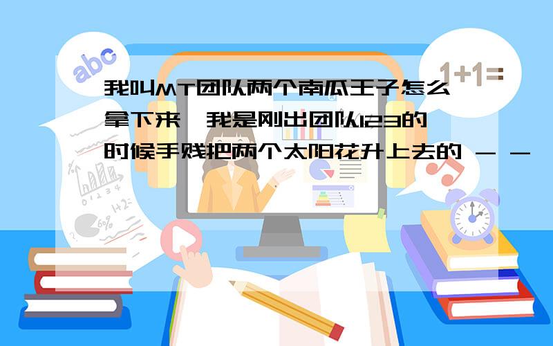 我叫MT团队两个南瓜王子怎么拿下来,我是刚出团队123的时候手贱把两个太阳花升上去的 - -