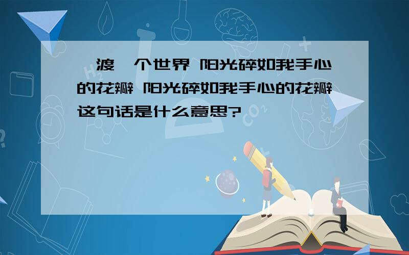 泅渡一个世界 阳光碎如我手心的花瓣 阳光碎如我手心的花瓣这句话是什么意思?