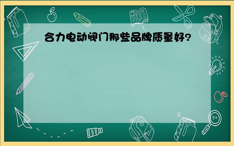 合力电动阀门那些品牌质量好?