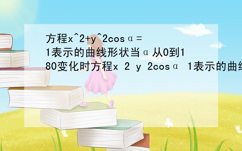 方程x^2+y^2cosα=1表示的曲线形状当α从0到180变化时方程x 2 y 2cosα 1表示的曲线的形状怎样变化