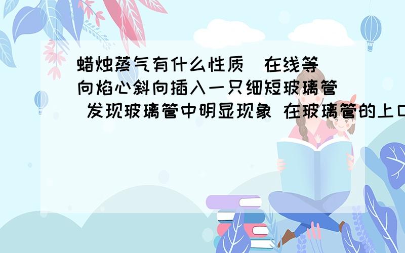 蜡烛蒸气有什么性质（在线等）向焰心斜向插入一只细短玻璃管 发现玻璃管中明显现象 在玻璃管的上口点燃 上口产生火焰 这说明焰心物质的性质是：