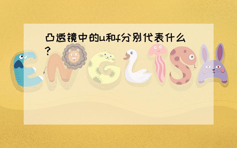 凸透镜中的u和f分别代表什么?