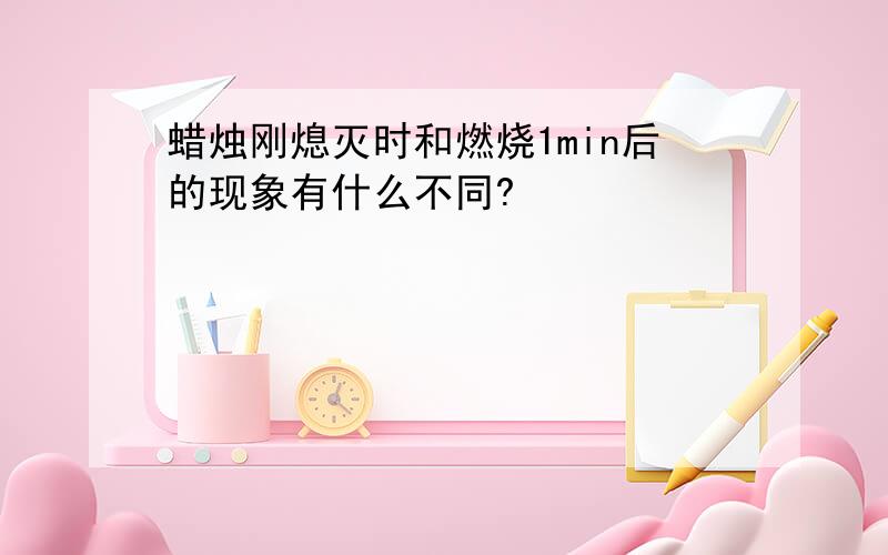 蜡烛刚熄灭时和燃烧1min后的现象有什么不同?