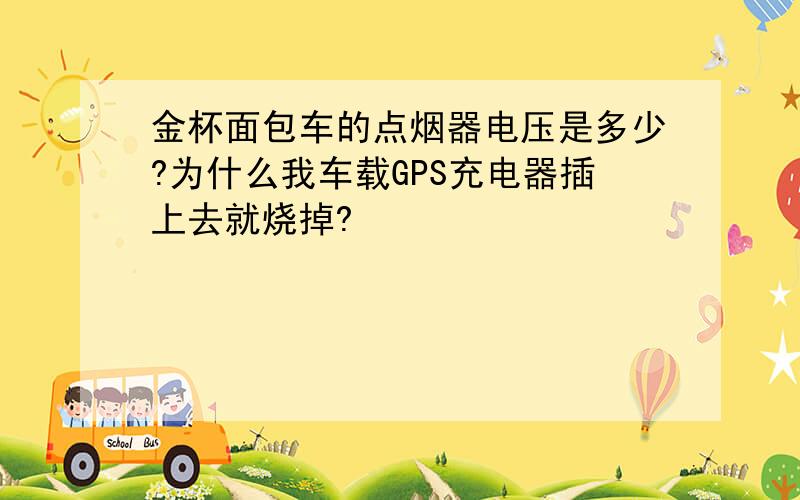 金杯面包车的点烟器电压是多少?为什么我车载GPS充电器插上去就烧掉?