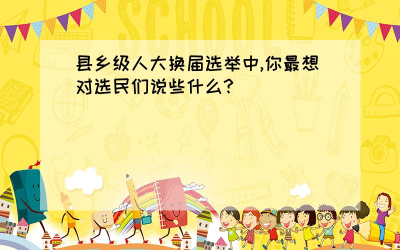 县乡级人大换届选举中,你最想对选民们说些什么?