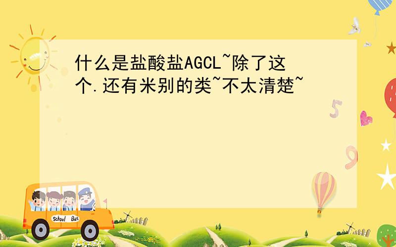 什么是盐酸盐AGCL~除了这个.还有米别的类~不太清楚~