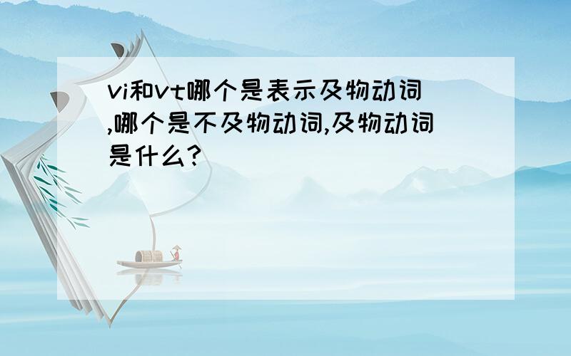 vi和vt哪个是表示及物动词,哪个是不及物动词,及物动词是什么?