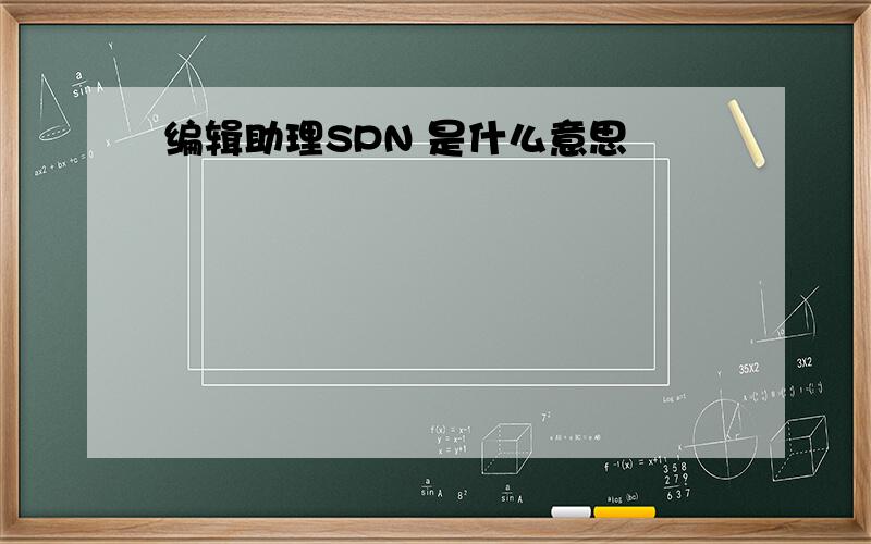 编辑助理SPN 是什么意思