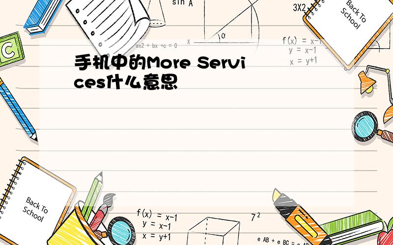 手机中的More Services什么意思