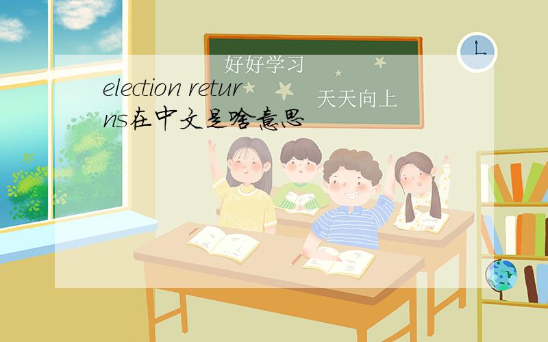 election returns在中文是啥意思