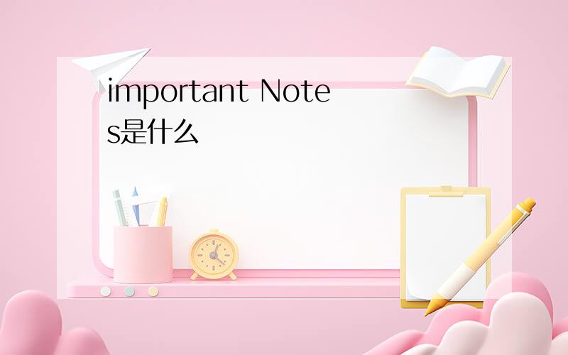 important Notes是什么