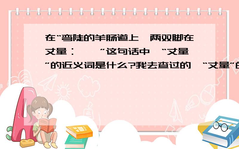 在“弯陡的羊肠道上,两双脚在丈量：……”这句话中,“丈量”的近义词是什么?我去查过的,“丈量”的近义词是“测量”,但是在这句话中不太像.