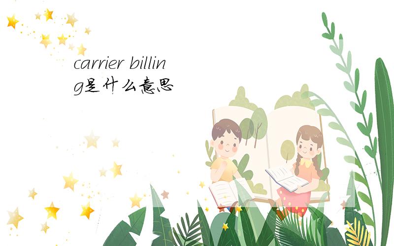 carrier billing是什么意思