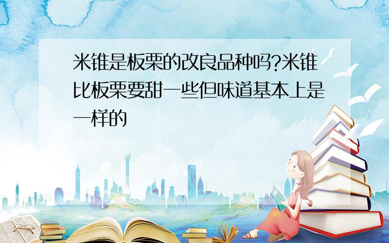 米锥是板栗的改良品种吗?米锥比板栗要甜一些但味道基本上是一样的