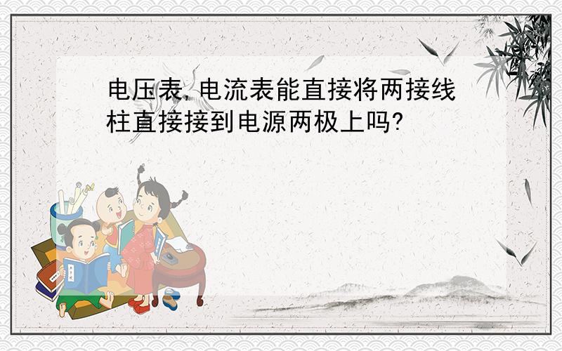 电压表,电流表能直接将两接线柱直接接到电源两极上吗?