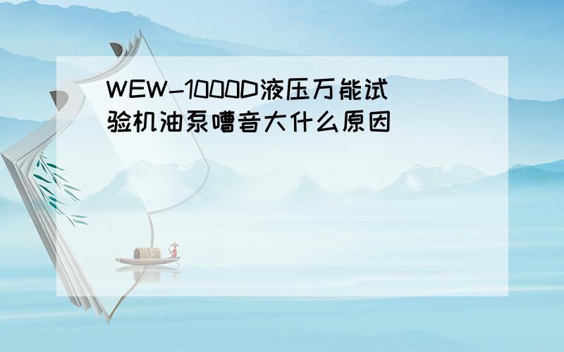 WEW-1000D液压万能试验机油泵嘈音大什么原因