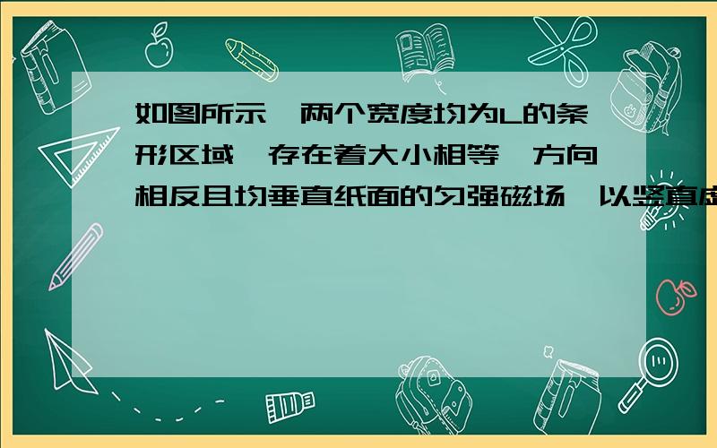 如图所示,两个宽度均为L的条形区域,存在着大小相等,方向相反且均垂直纸面的匀强磁场,以竖直虚线为分界线,其左侧有一个用金属丝制成的与纸面共面的直角三角形线框ABC,其底边BC长为2L,并