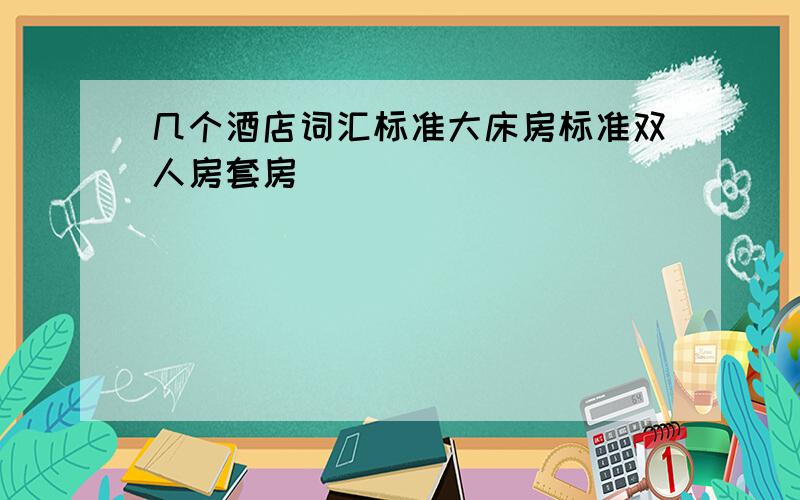 几个酒店词汇标准大床房标准双人房套房