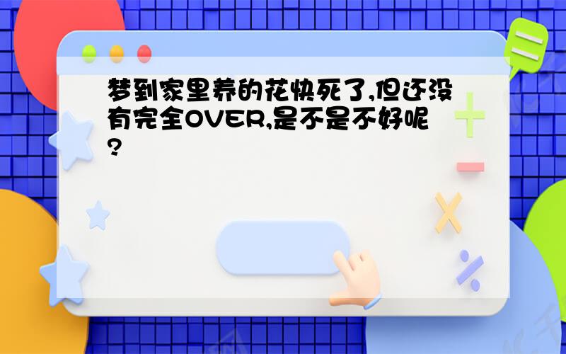 梦到家里养的花快死了,但还没有完全OVER,是不是不好呢?