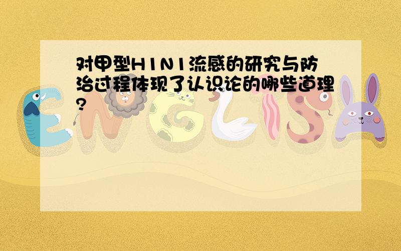 对甲型H1N1流感的研究与防治过程体现了认识论的哪些道理?