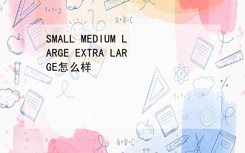 SMALL MEDIUM LARGE EXTRA LARGE怎么样