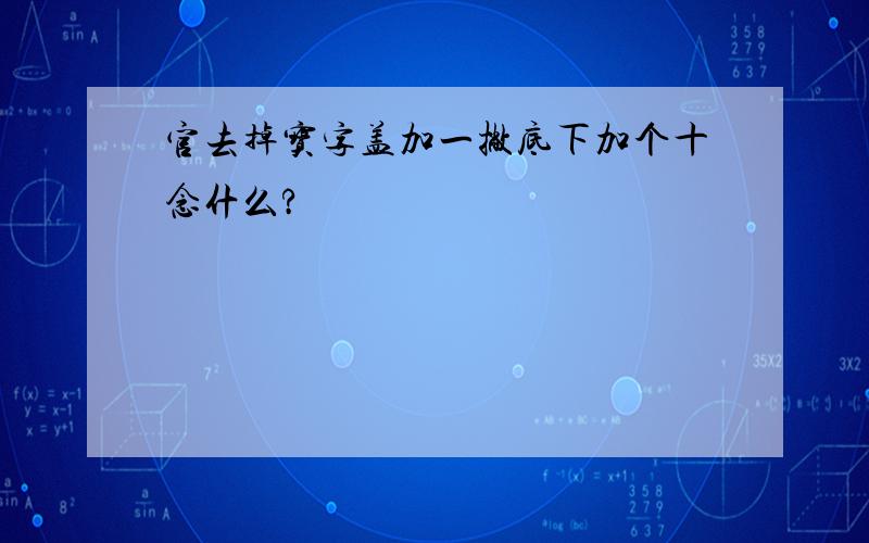 官去掉宝字盖加一撇底下加个十念什么?